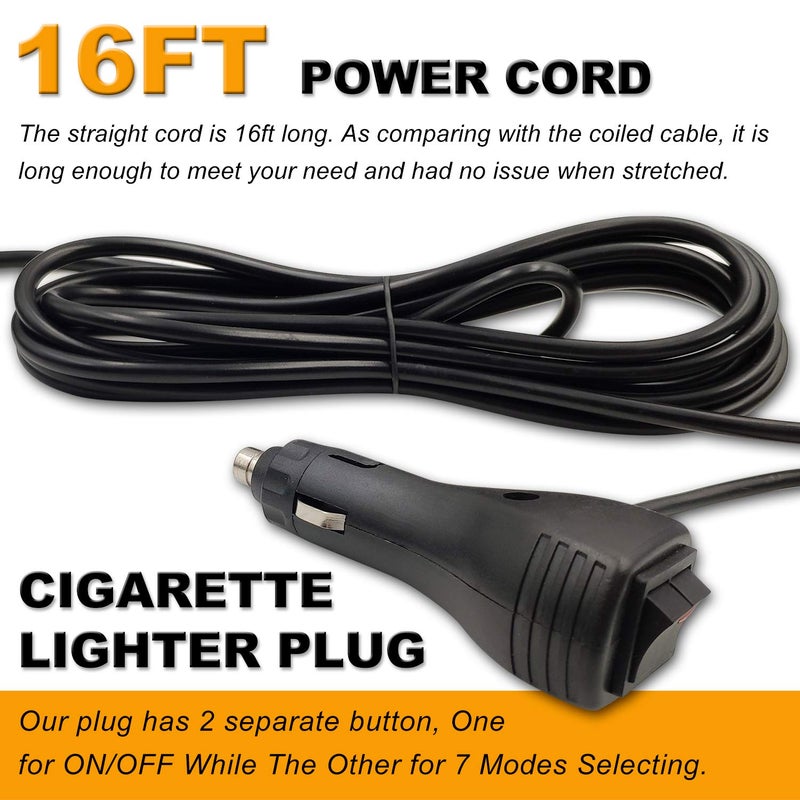 EASE2U E ضوء فلاش LED، 12V-24V تحذير طوارئ أضواء كاشفة مع مغناطيس وسلك مستقيم بطول 16.4 قدم لمركبات الرافعة الشوكية والشاحنات والجرارات وعربات الجولف وUTV والسيارات والحافلات (1 قطعة، كهرماني) - Image 4
